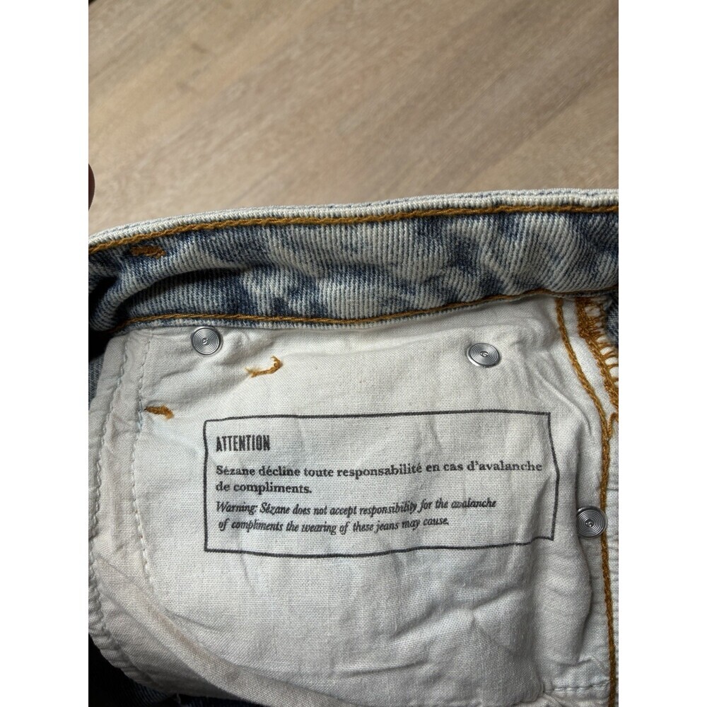 Sezane NWT Brut Sexy Tall Jeans in Edge Blue Light Wash Size 25 Organic Cotton - Picture 8 of 12